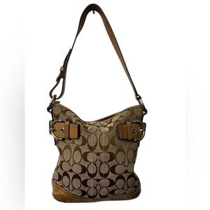 Coach Signature Jacquard & Leather Shoulder/Soho/Duffle/Hobo. 3577. Brown/Tan.